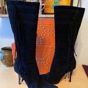 Jimmy Choo Mid-Calf Black Suede Boots Size 38.5 | US 8.5